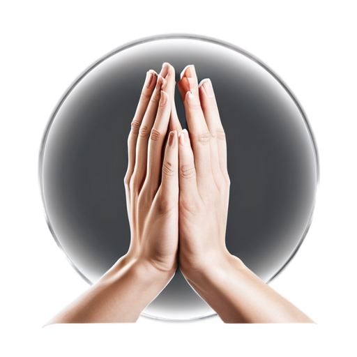 hands praying with dark circle around - icon | sticker