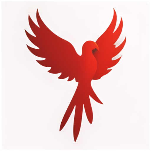 A phoenix-like bird, a one-legged, fiery red bird, symbolizing fire and light, the sacred bird of the Classic of Mountains and Seas - icon | sticker