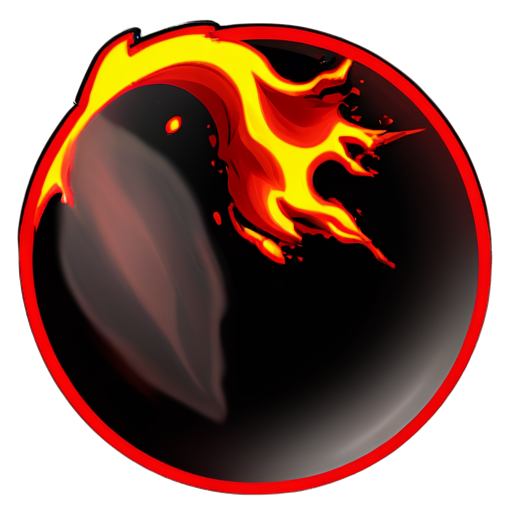 red round fireball - icon | sticker