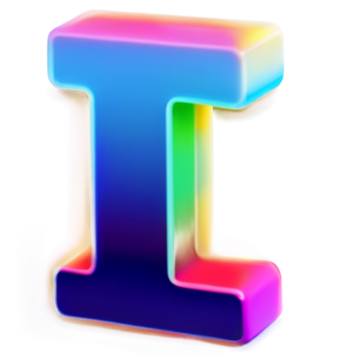 Letter "T", ghosting, colorful gradient - icon | sticker