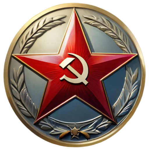 Make an emblem with USSR and RussianFederation vibe circle - icon | sticker