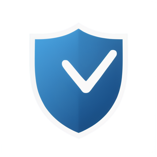 Create an icon for a browser extension called AdShield. The main element of the icon is a blue shield, symbolizing protection. The shield should have an image that indicates ad blocking, such as a crossed banner or pop-up window. There should be a small lock at the bottom of the shield, symbolizing data protection. The icon should be minimalistic and modern, with clear lines and no unnecessary details. - icon | sticker