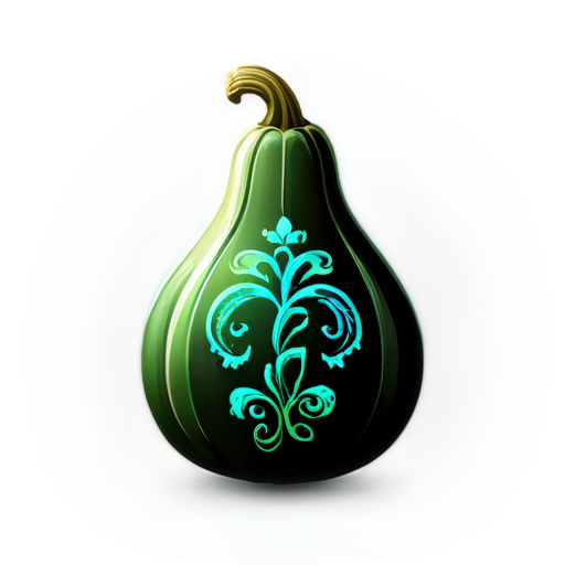 Mystic Theme, Gourd Icon, Deep Colors, Enigmatic Design, Norse Symbol, Intricate Shape, Magical Element - icon | sticker