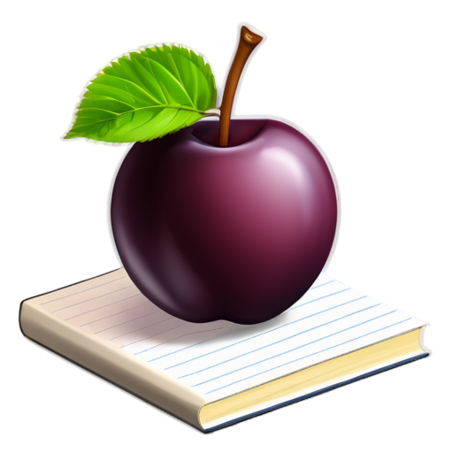 plum and notebook - icon | sticker