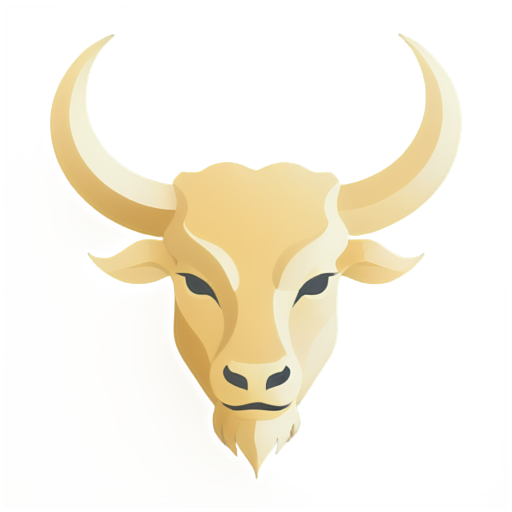 a powerful representation of a Zodiacal Taurus' head, symbolizing strength and determination - icon | sticker