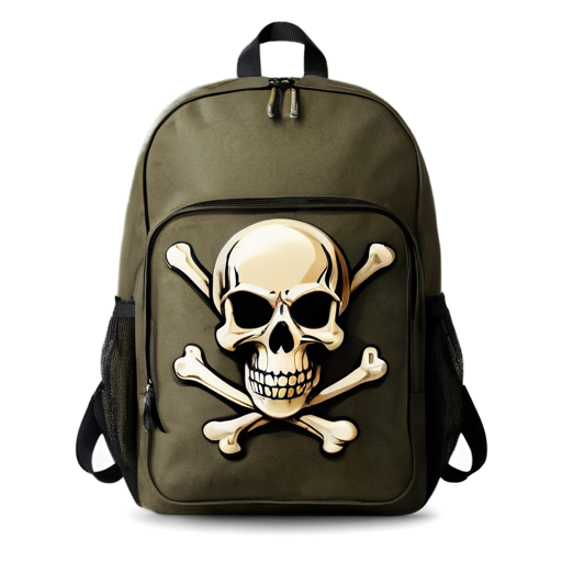 backpack with skull and crossbones overlay - icon | sticker