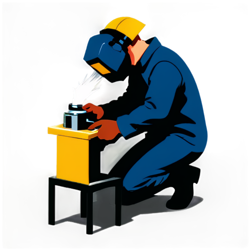welder with a semi-automatic tool holder and fitter with an angle grinder - icon | sticker