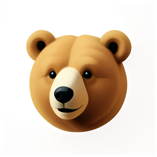 Realistic wool bear head avatar - icon | sticker