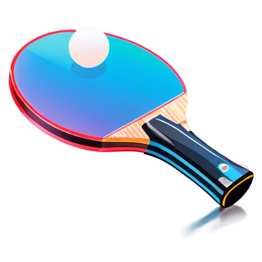 a ping pong racket, colorized, flat style - icon | sticker