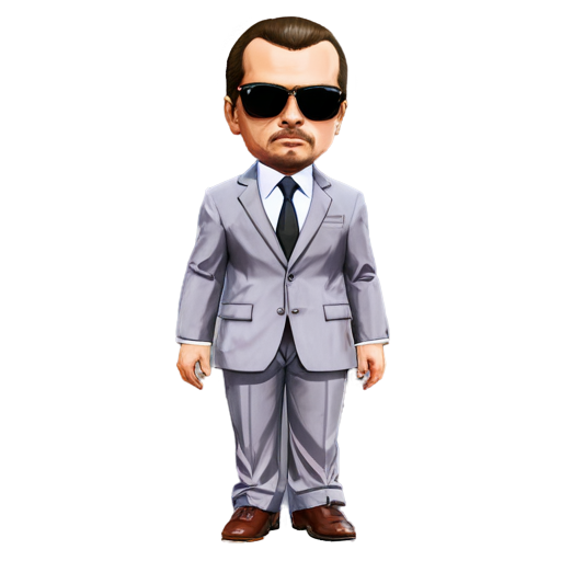 GTA V, Michael, sunglasses, grey suit, only head - icon | sticker