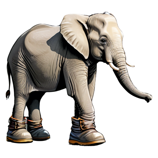 elephant in boots - icon | sticker