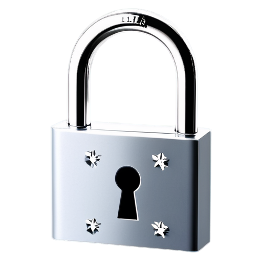 A minimalistic open lock with a password depicted with asterisks below the lock - icon | sticker