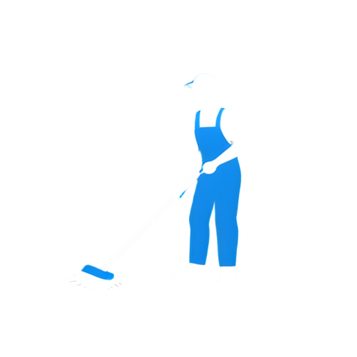 company is called 'Aaron Cleaning Services' or 'ACL' primary color is royal blue and white. The logo should be a person holding a mop cleaning with some elements of water - icon | sticker