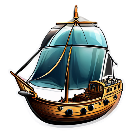 antique ship sink - icon | sticker