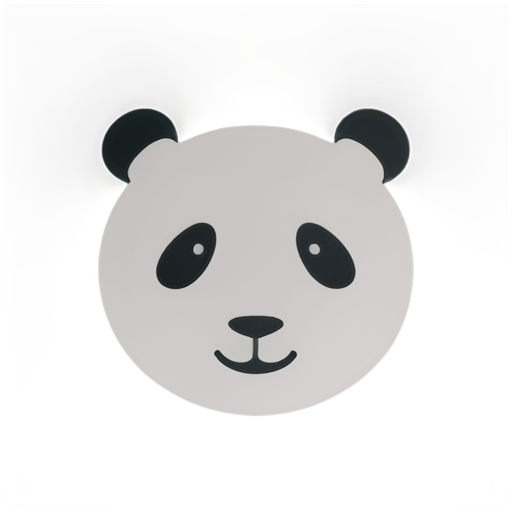 A pandas face, super simplistic, grey and white, modern logo - icon | sticker