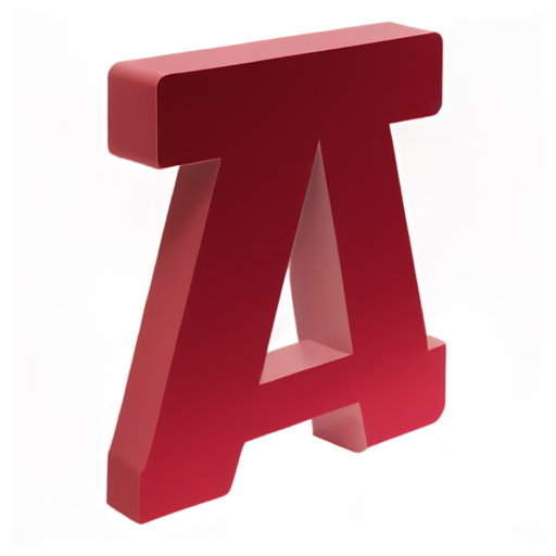 Three-dimensional light letter A used in signage, PVC plastic side, burgundy color, milk acrylic face. on a transparent background - icon | sticker