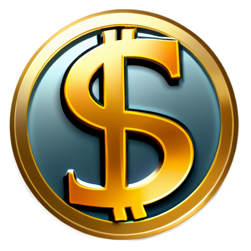 dollar symbol, bright style, close-up, 8K, HD - icon | sticker