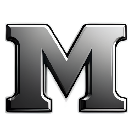 letter M, flat logo, graphite, matte on a sheet of paper - icon | sticker