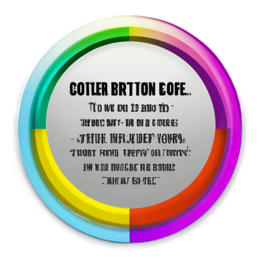 coloured quotes at a circle with rainbow - icon | sticker