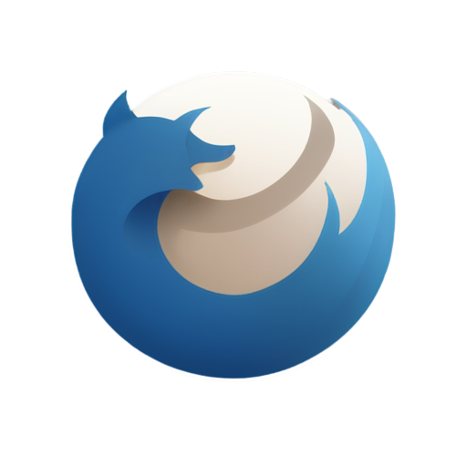 spider,white and blue,in the style of minimalistic,firefox like - icon | sticker