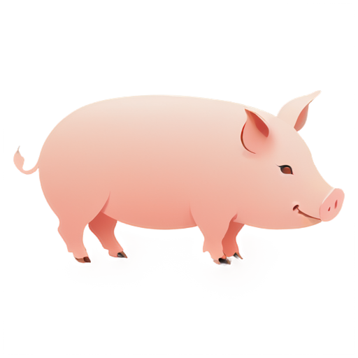 suckling pig is roasted on a spit - icon | sticker