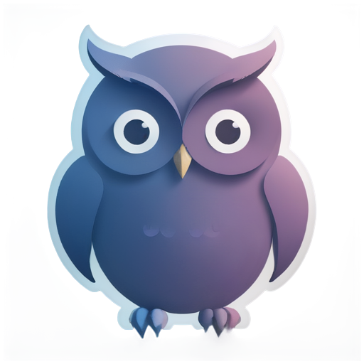 owl made completely out of source code - icon | sticker