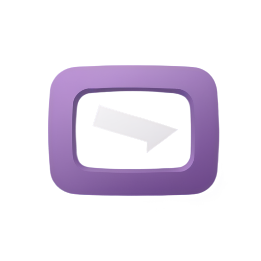 Simplified icon. Dark gray background and a purple border near with rounded egdes. Top-down view on simplified white outlines of grograms' windows stacked on each other and an abstract gray cursor over them - icon | sticker