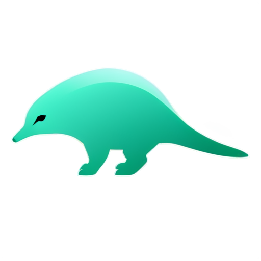 Australian echidna, the tongue is laconically and creatively combined with the attachment for the sorting robot, minimalist style, no fill, dark green gradient lines, white background, logo in a circle, - icon | sticker