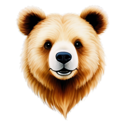 Realistic wool bear head avatar - icon | sticker