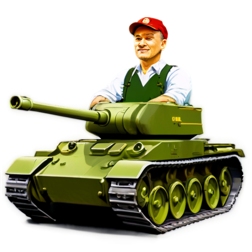 a Russian collective farmer on a Soviet tank cartoon icon for the youtube channel with the caption TaHkucT_TpakTopucT - icon | sticker