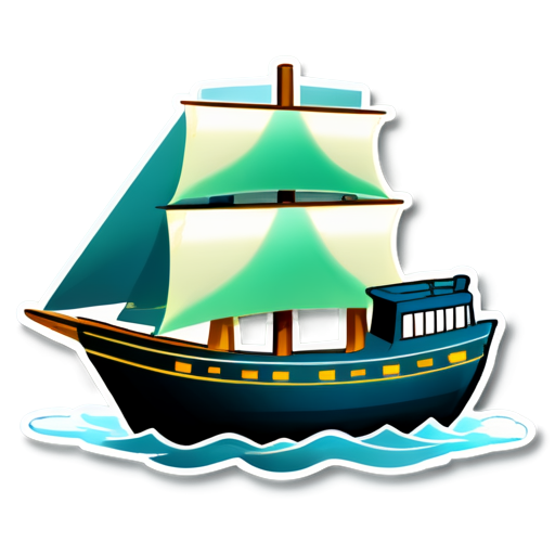 the icon where the schematically drawn ship is located on the map and sends its navigation data - icon | sticker