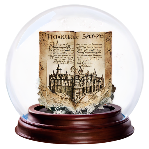 Hogwarts Marauder's Map inside glass ball - icon | sticker