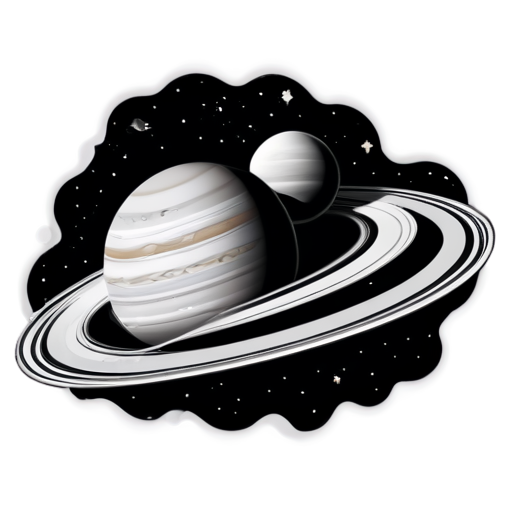 planetary system black and white - icon | sticker