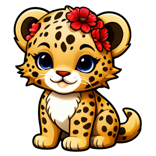 leopard peonies - icon | sticker