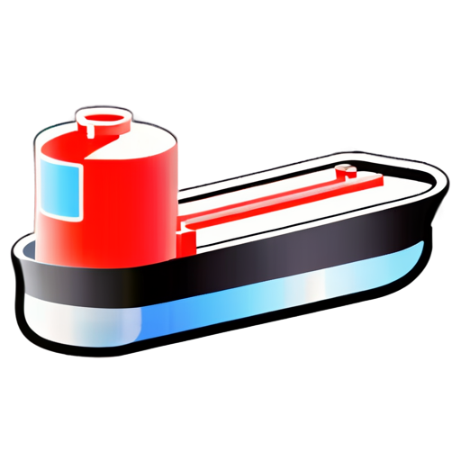 Outlined 2d loaded Fuel Tanker Ship Icon - icon | sticker