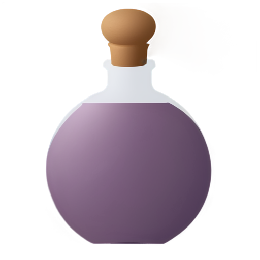 a purple potion bottle, tilted to the left - icon | sticker