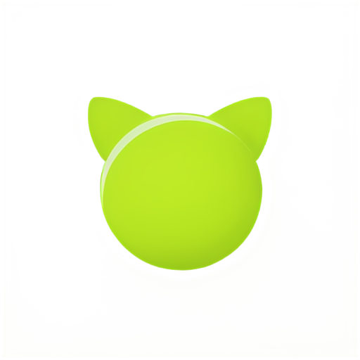 a tennis ball with symmetric grain and cat ears - icon | sticker