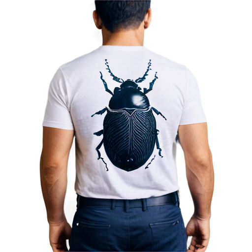 A bug with a clear human fingerprint as drawing on its back. Fingerprint should not be symmetric but continue over the full back of the bug. Print on the back should really be clear as a biometric fingerprint - icon | sticker