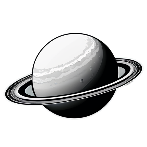 planetary system black and white - icon | sticker