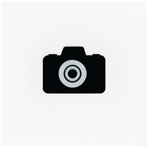 Black background, dazz-style camera icon design, simple, natural and powerful - icon | sticker