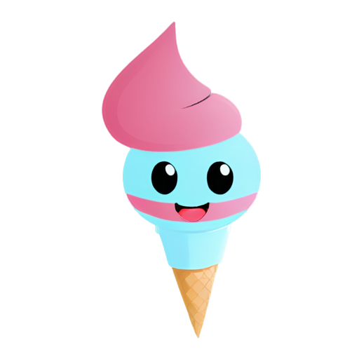 mascot with smiley face friendly Ice cream pink cream logo for streamer avatar - icon | sticker