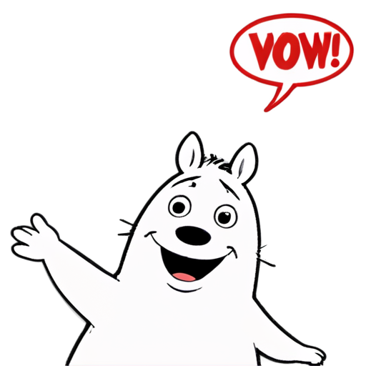 Moomin showing "Wow" gesture - icon | sticker