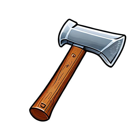 wooden hammer - icon | sticker