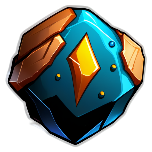 cartoony, single copper ore - icon | sticker