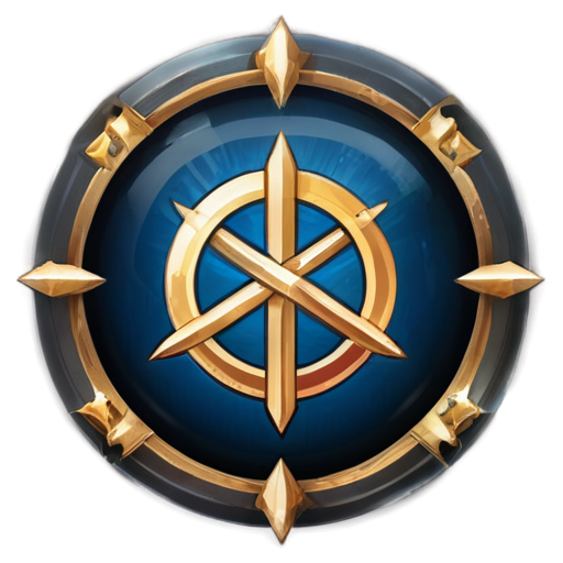 trade skill guild icon, symbol, crstyal in center, multitask, emblem - icon | sticker