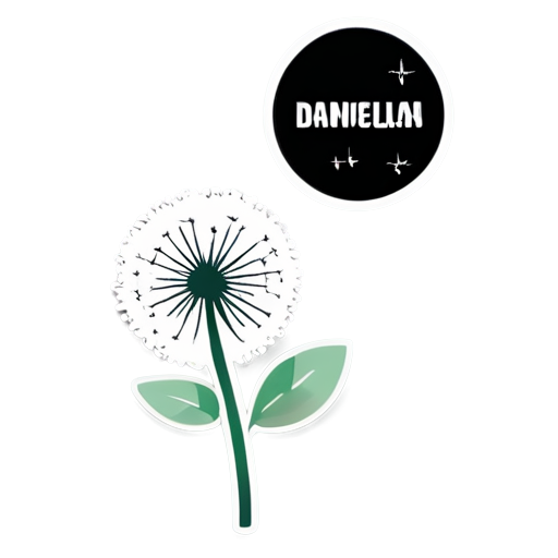 dandelion logo minimalism - icon | sticker