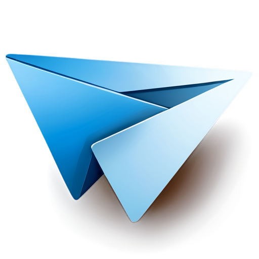 A sleek, modern Telegram icon in light blue and white, where the download arrow is creatively merged with the paper airplane, forming a unified design - icon | sticker