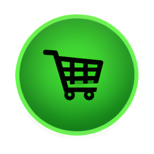 A shopping cart & dollar sign sympol for map in game (inside circular frame-shape) - icon | sticker