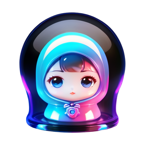 Matryoshka but like a cyberpunk girl face realistic - icon | sticker