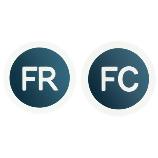 flat logo F and C - icon | sticker